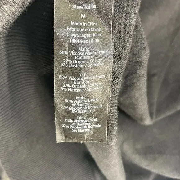 Boody Womens Top Sweater Bamboo Organic Cotton Active Weekend Crew Black Sz M - Picture 7 of 9